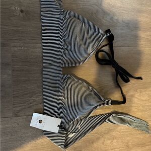 Target Black and White Striped Bikini Top